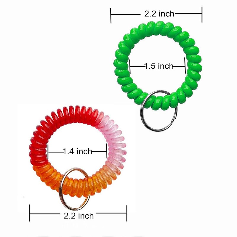 HAMIYELL Pack of 6 Colorful Spring Spiral Wrist Coil Key Chain, Wristband Key Ring, Bracelet Keychain - Image 2